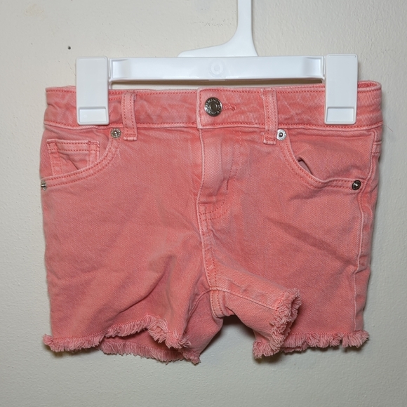 Cat & Jack Pink Frayed Hem Shorts with Stretch Girls Size S / 6-7 - Picture 1 of 4